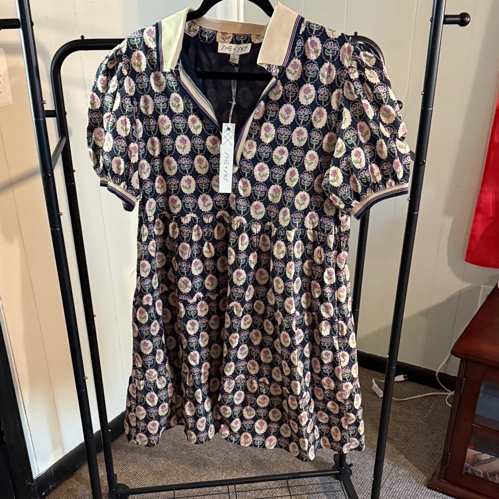 NWT She + Sky Floral Baby Doll Dress size L